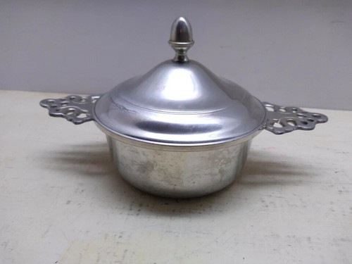 Woodbury Pewterers Pewter Replacement Sugar Bowl Candy Dish Server & Lid - Picture 5 of 6