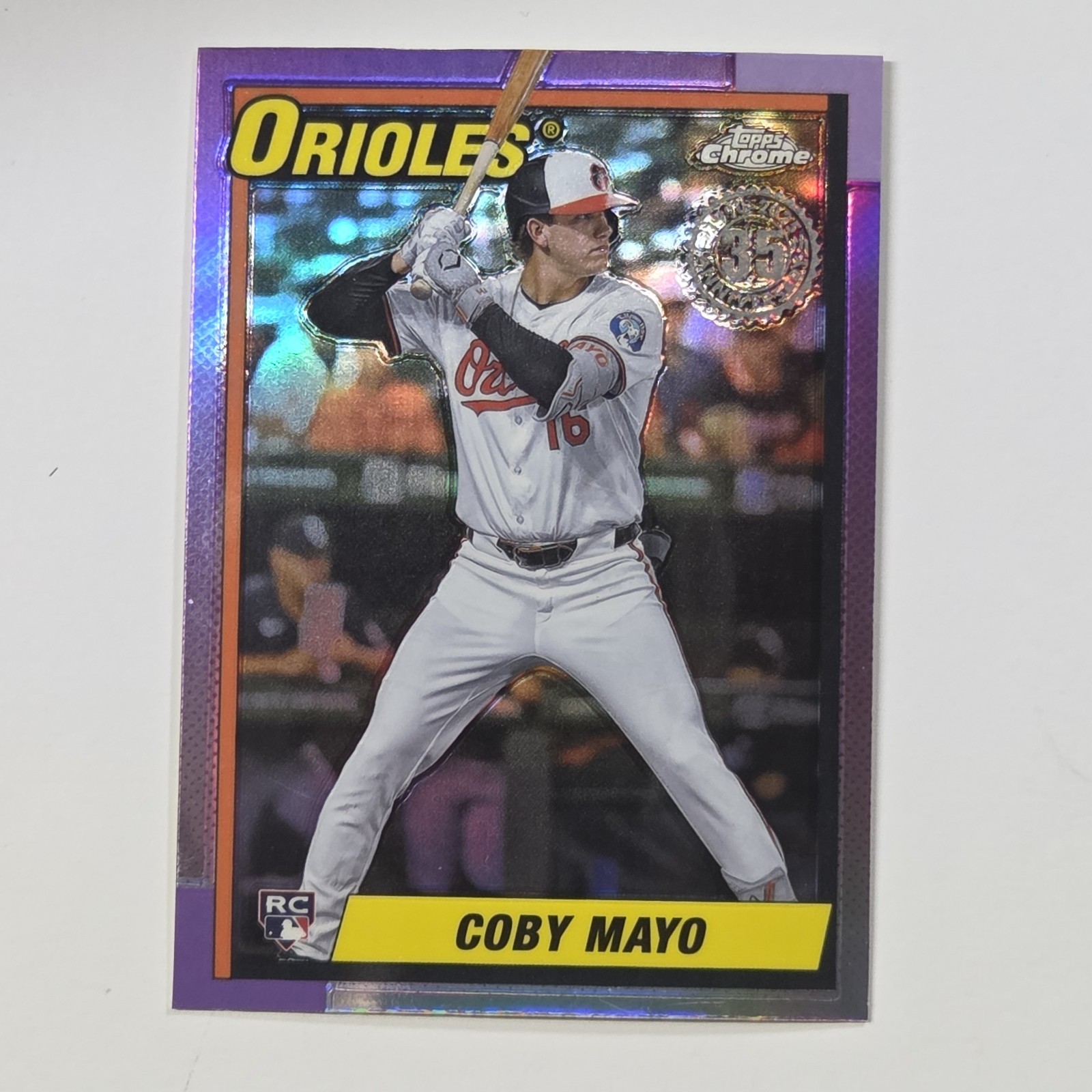 2025 Topps Chrome - 1990 Topps Baseball Coby Mayo #90CB-17 (RC)