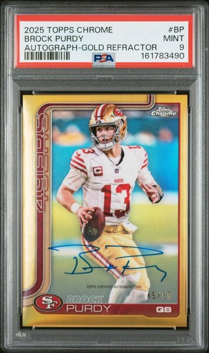 2025 Topps Chrome Brock Purdy Auto Autograph Gold Refractor /50 PSA 9 MINT #BP