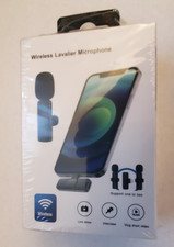 Wireless Lavalier Microphone, Black for C-type  USB One to Two 2 Microphones 