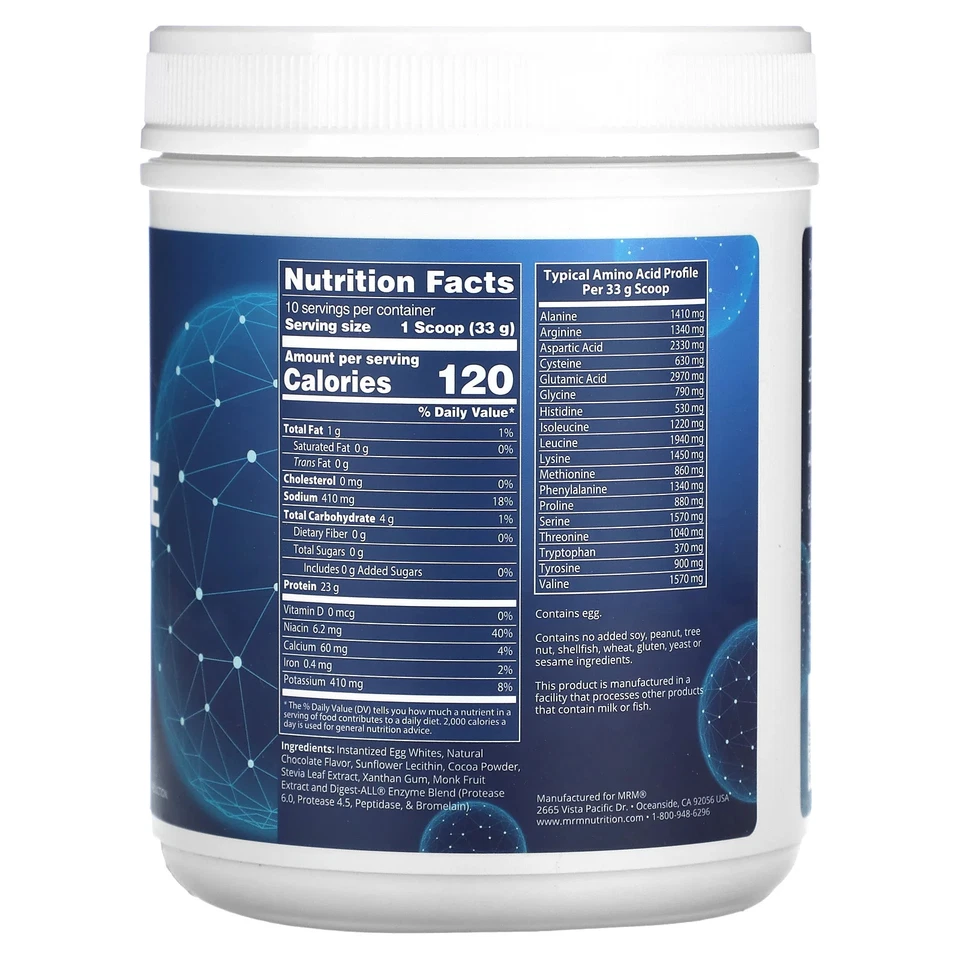 Proteína de clara de huevo, chocolate, 12 oz (340 g) Foto 2 de 2