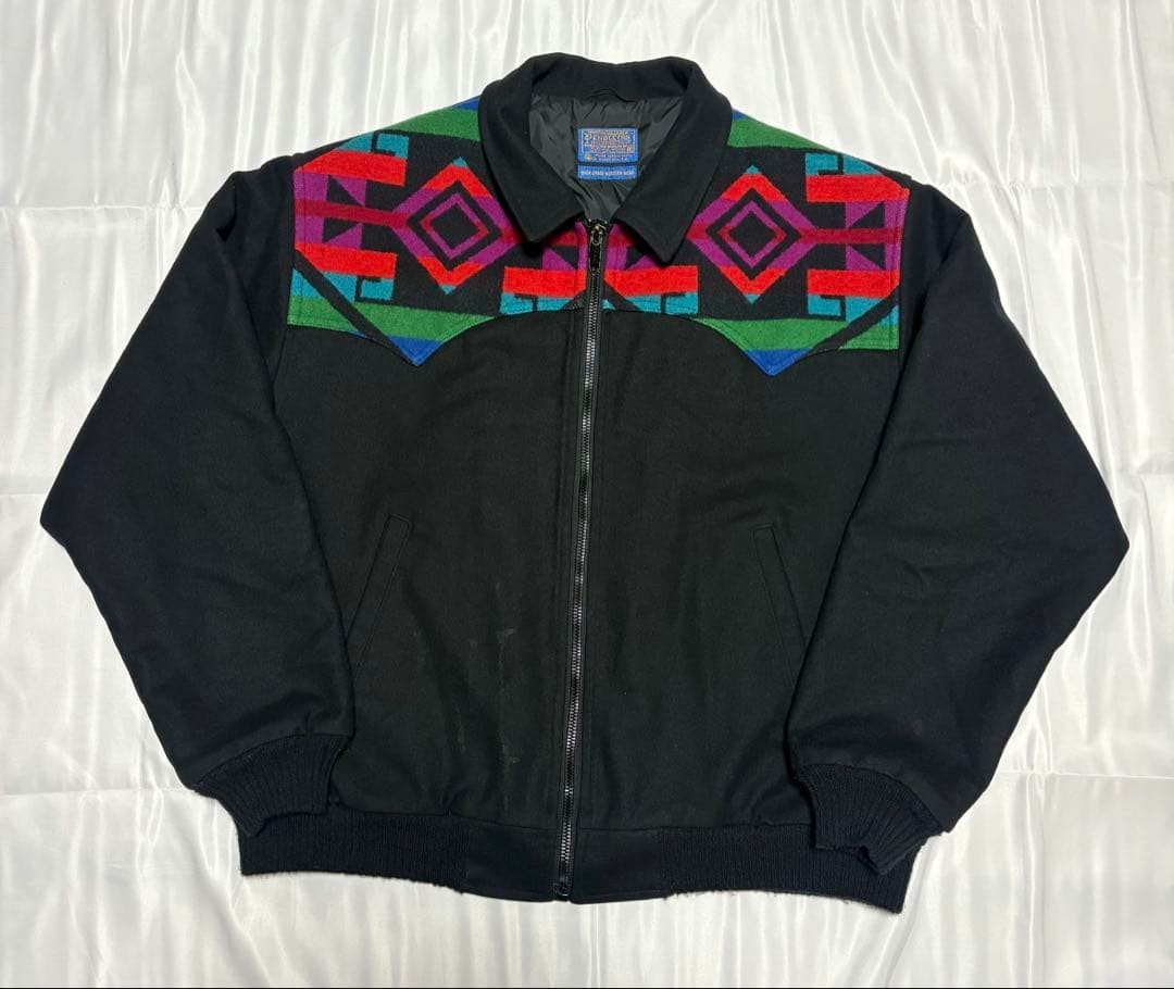 Pendleton US Made Wool Zip Jacket Native Pattern L - image 1