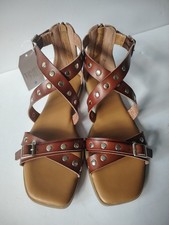 time and tru women studded Gladiator sandals Size 8 Color Brown New With Tag