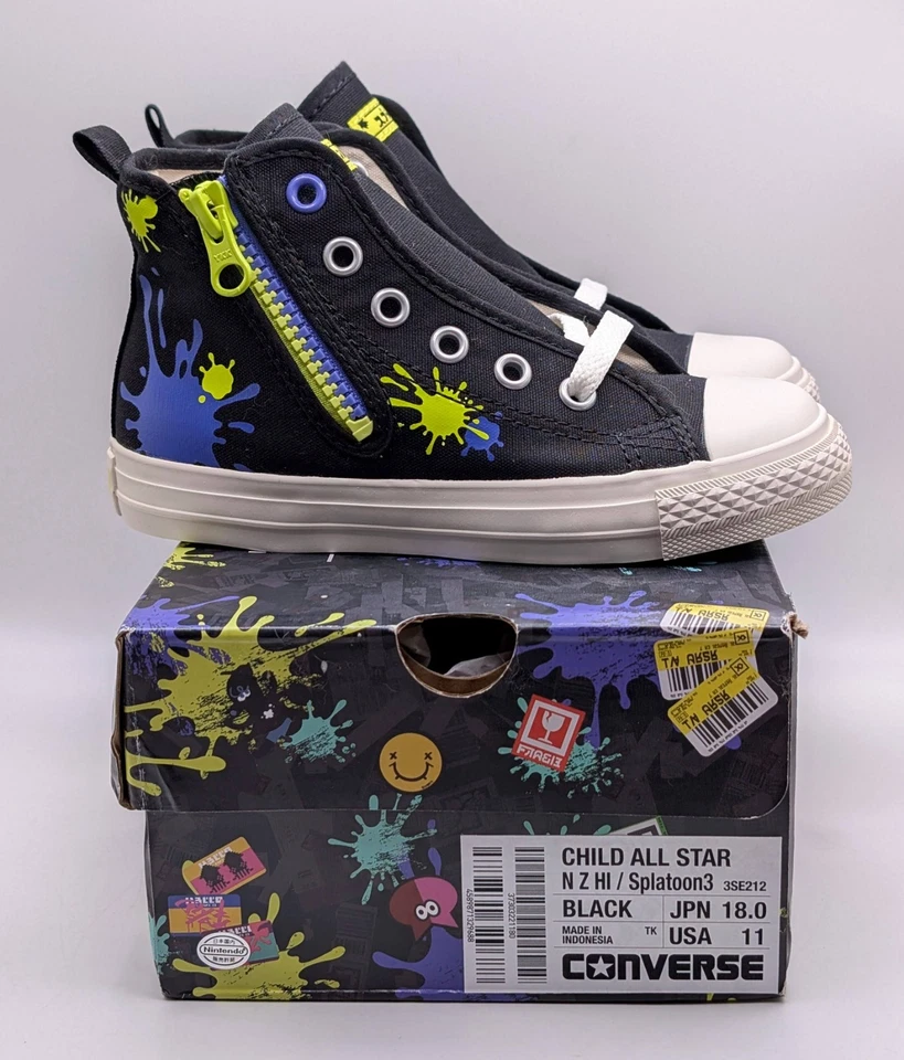 Splatoon 3 x Converse патроны черный высоты верхний туфли Nintendo Kids молодежи размер 11 - Изображение 2 из 4