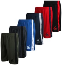 Boys Athletic Shorts - 6 Pack Active Performance Quick Dry Mesh Basketball Sh...