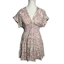 Alice + Olivia Keela Floral Dress Women 0 Ditsy Pink Floral Babydoll Coquette