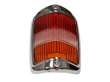 Chrom Deckel Rot-Orange für frühe Mercedes 190SL & Ponton Rücklicht Rückleuchte
