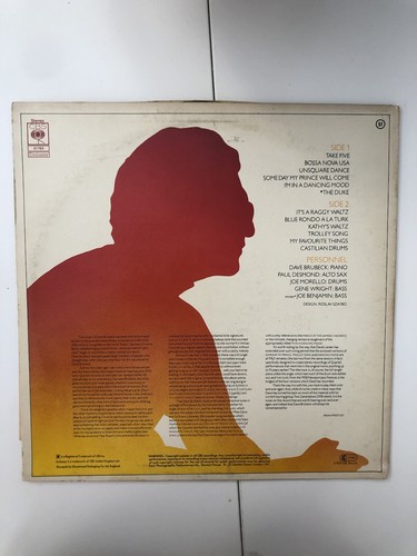 DAVE BRUBECK- TAKE FIVE CBS 31769 1979 VINYL LP RECORD - Picture 6 of 6