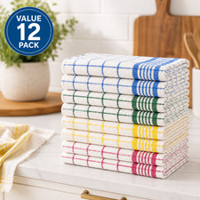 12x Cotton Tea Towels Kitchen Cloths Bar Towels Cleaning Teatowels 70x50cm