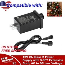 12v 2a Class 2 Power Supply With 5.9ft Extension Cord For Halloween Christmas 12v 2a Class 2 Power Supply With 5.9ft Extension Cord For Halloween Christmas