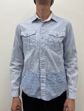 White Mountaineering - Long Sleeved Shirt - Blue/White Check - Size S