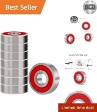 Pack of 8 ABEC-9 Skateboard Bearings - High Speed Carbon Steel Precision
