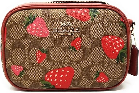 COACH Jamie Camera Crossbody Bag w/ Wild Strawberry Print AUTHENTIC image 7