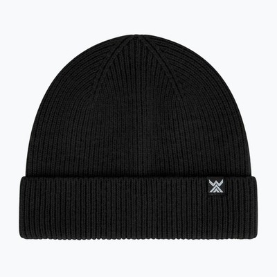 Woolcano 100% Merino Wolle Beanie Mütze schwarz Unisex One Size HAT0440