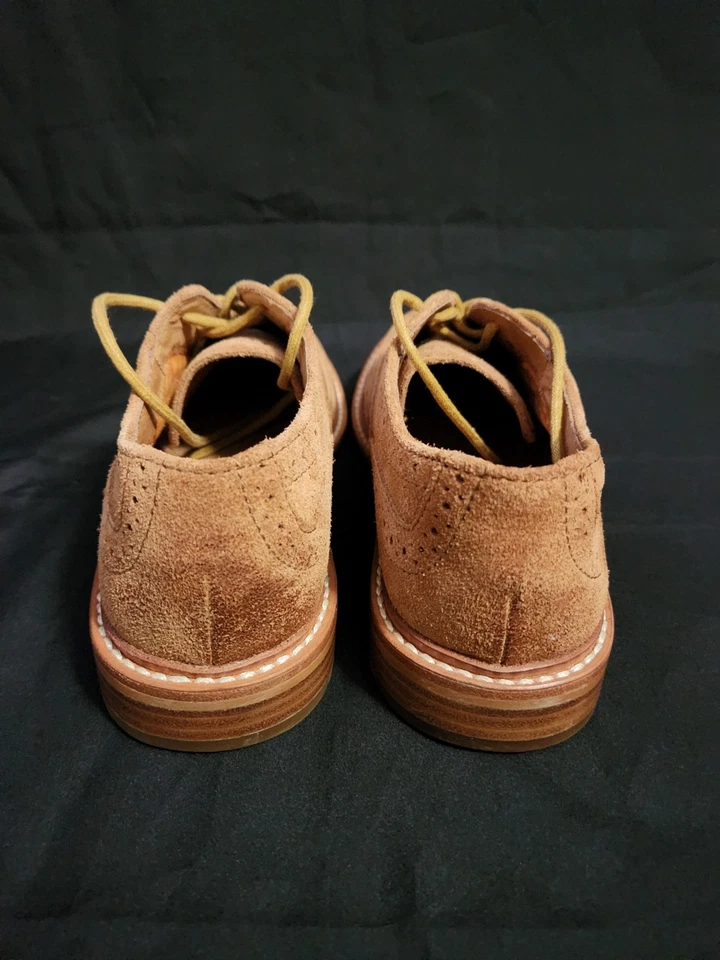 Womens Fossil Batey Boyfriend Wingtip Shoes Lt Brown Suede Size 7 Brogue Oxford - Image 3 of 4