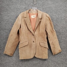 VINTAGE Avanti Blazer Womens Small Brown Two Button Sport Coat Suede Jacket USA