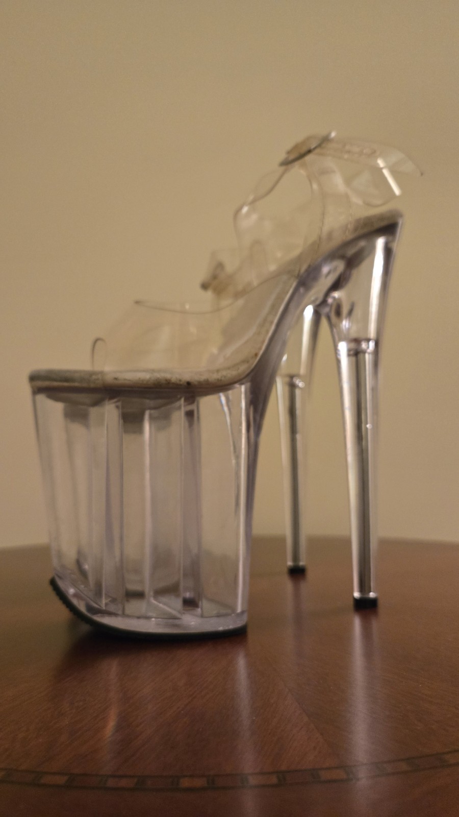 8" Clear Jumbo Stack Platform Stripper High Heels… - image 2