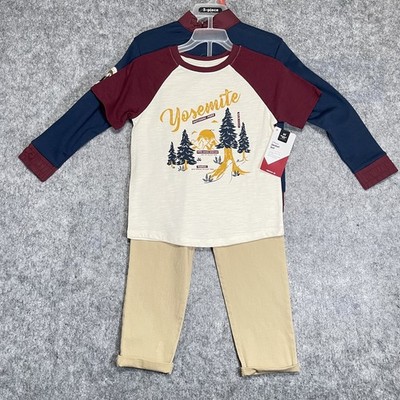 3PC Outfit Set Boys M(8) Yosemite Outdoor Explorer Graphic Tee Pants Jacket NWT 