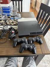 Sony PlayStation 3 Slim Console 120 GB with 3 Controllers + all the wires