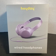 Heyday Wired On-Ear Headphones Soft Purple 3.5 Mm Plug Microphone W/remote