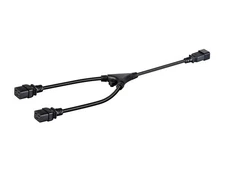 Splitter Power Cord 2ft - Black | 2x IEC 60320 C19 to IEC 60320 C20, 12AWG, 20A