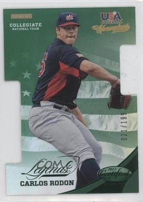 2013 Panini USA Baseball Champions Mirror Green 21/199 Carlos Rodon #17 1j2