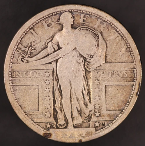 1917 D STANDING LIBERTY QUARTER FROM AN OLD COLLECTION | TYPE 1 | LOT BB-126