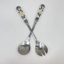 Temp-tations Salad Tongs,Serving Utensil,BLACK,Stainless Steel,Ceramic