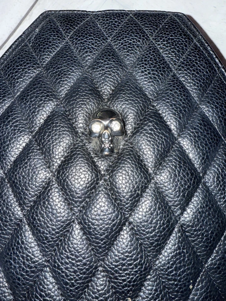 Lux DeVille Edición Limitada Elvira Negro Acolchado Mochila Bolso Cartera Foto 2 de 4