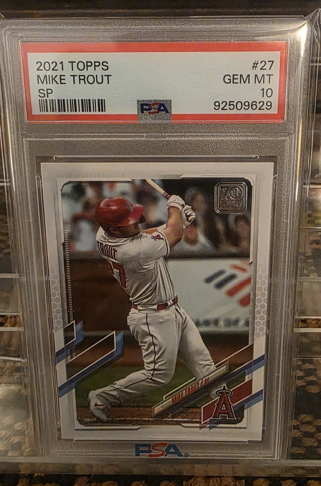 2021 TOPPS SP #27 MIKE TROUT SP VARIATION PSA 10 GEM 💎 MINT ANGELS LOW POP