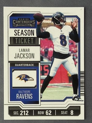 Lamar Jackson - Baltimore Ravens - Season Ticket - Panini Contenders 2021