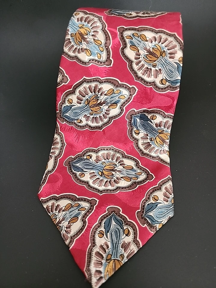 Embassy 方形男式领带抽象多 100% 真丝手工完成美国 — 第 2/4 张图片