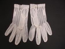 Vtg 1920's Women's sz 6 Hansen White Lace Gloves Victorian Wedding Opera Evening