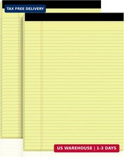 Yellow Legal Pads, 8.5 x 11 Note Pads, 2 Pack College Ruled Notepads 8.5 x 11 Li