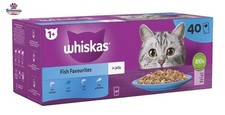 Whiskas Adult Wet Cat Food Pouches 40 x 85g Fish in Jelly Bulk Pack UK Seller 6.32 per kilo
