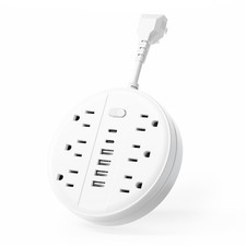 Flat Plug Power Strip Surge Protector, Outlet Extender with Multiple Outlets,...