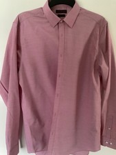 Red Herring Shirt Long Sleeve Pink Size 16.5" collar 42cm slim fit