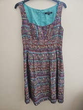 Nanette Lepore 100% Silk Floral Striped Midi Dress | Y2K Boho Whimsigoth Sz 8