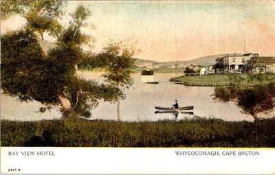 Bay View Hotel Whycocomagh Cape Breton NS Postcard c1910s Warwick Bros & Rutter