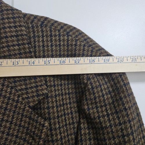 Banana Republic Twill 100% Wool Houndstooth Sport Coat Jacket Blazer Men's 42R - Picture 9 of 12