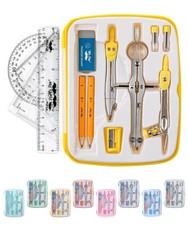 Mr. Pen- Geometry Set, 13 pcs, 3 Metal Compasses, Protractor, 6" Ruler 45 ...