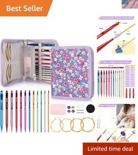 Tunisian Crochet Hooks Set, 12-Size 3.0mm-10.0mm Interchangeable Crochet Hook...