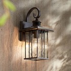 Deaver Modern Outdoor Wall Light Fixture Bronze Dusk to Dawn 15 1/4" Exterior