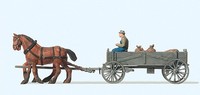 Preiser Ho 1:87 30411 Pferde-Kastenwagen Neu Ovp