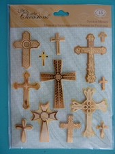 RELIGIOUS CROSSES Dimensional Stickers 13 pcs Sealed Package K  Company