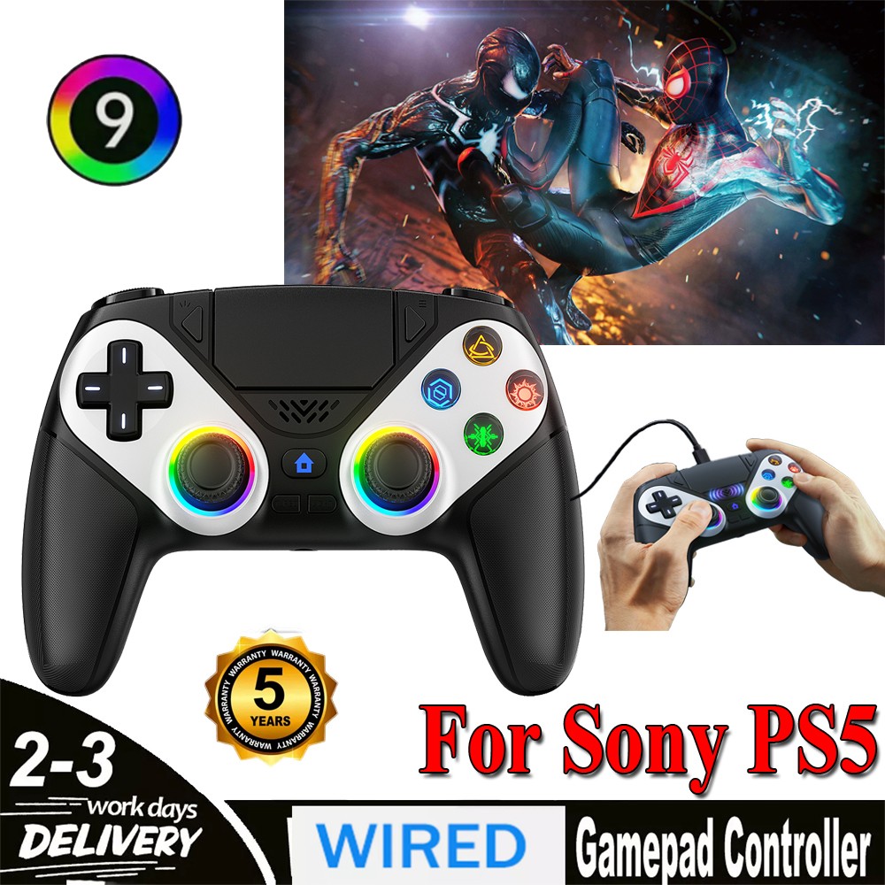 1PACK🔥For Sony Playstation 5 PS5 DualSense Wireless Black Controller w/Flash🔥