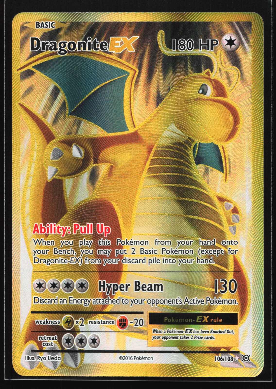 Dragonite EX (Full Art) 106/108 XY - Evolutions Ultra Rare Pokemon Card