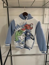 MARVEL Superhero's Kids Plush Hoodie Blue Size Size 7 NWT