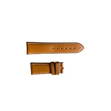 Authentic Longines Light Brown Leather White Stitching Watch Band Strap 20mm