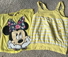 Yellow Minnie Mouse Girls T-Shirt Size 5/6 Small Tinker Bell Disney Vintage